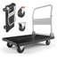 Chariot de manutention pliable, capacité de 300 kg, 89,4 x 59,4 x 85,1 cm, plateau pliable avec roues pivotantes, poignée de poussée compacte