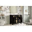 Ensemble de meuble-lavabo 36 po avec lavabo en céramique 36 po, armoire de salle de bain simple autoportante moderne à 4 tiroirs et 2 armoires, meuble de rangement pour salle de bain, ensemble de meuble-lavabo à cadre en bois massif-1547196950