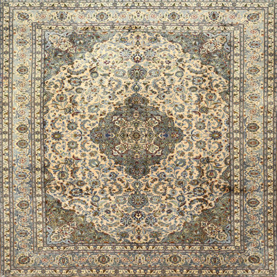 Tapis traditionnel vert / beige Greenacres