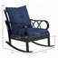 Chaise berçante d'extérieur en osier et rotin-1621844338