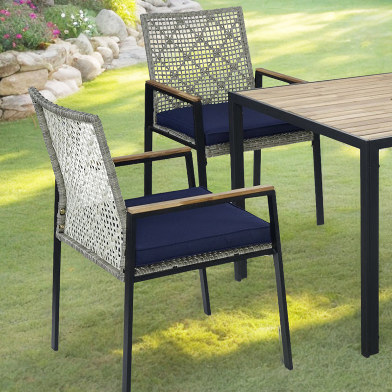 5-piece Patio Dining Table Sets, Light Gray