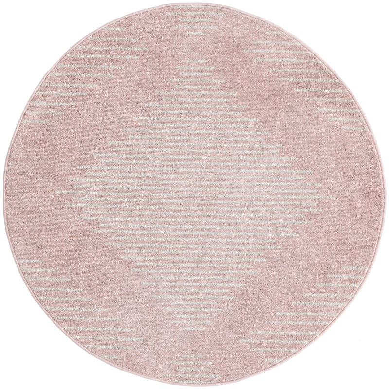 Striped Indoor Rug, Round 4'