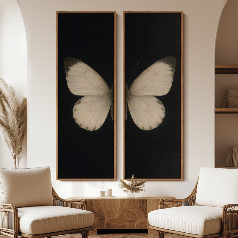 «Vintage Landscape Wall Art», ensemble de 2 toiles encadrées 20 x 60 pouces, Naturel