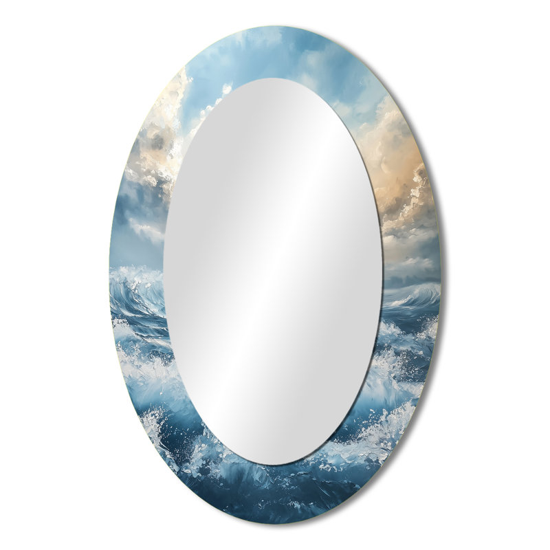 Miroir mural ovale blanc, 36 po x 24 po