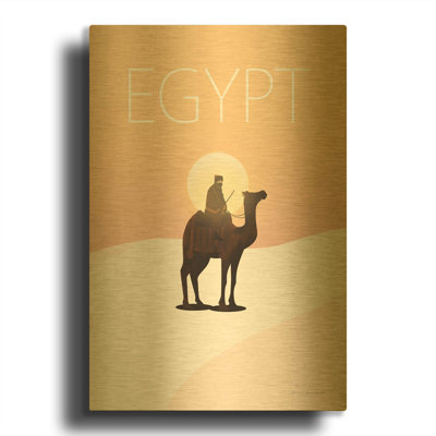 «Égypte» par Omar Escalante, art mural en métal doré, 12 po x 16 po