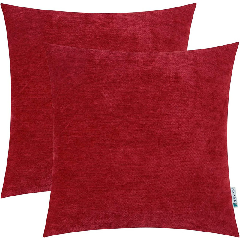 50 housses de coussins décoratifs rouges 18 x 18 pouces pour le salon avec canapé, housse de coussin carrée douce et confortable