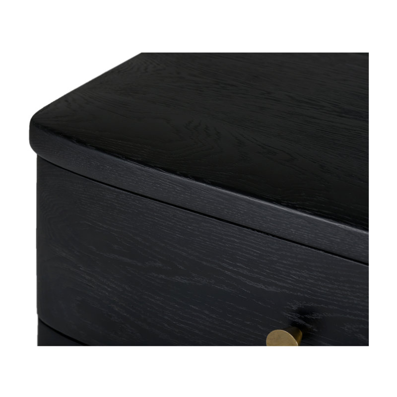 Table de chevet 2 tiroirs noire Lukowski, Noir