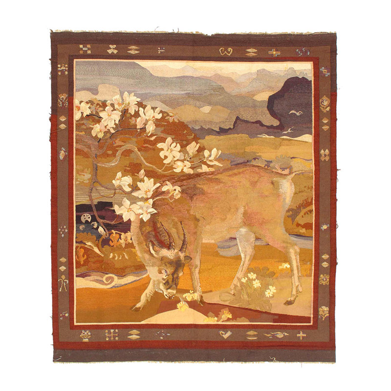 Fine Hand Woven Antique Tapestery 4'1"X 4'11"