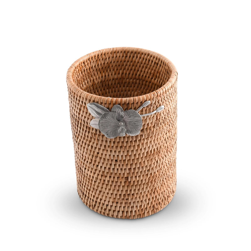 Orchids Hand Woven Wicker Rattan Utensils Holder