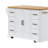 56-inch rubberwood veneer drawer-style kitchen island with power outlets, 4-door storage shelves, 4-wheel treaded rolling kitchen cart with 6 deep drawers, suitable for kitchen, dining room, white-1874210594