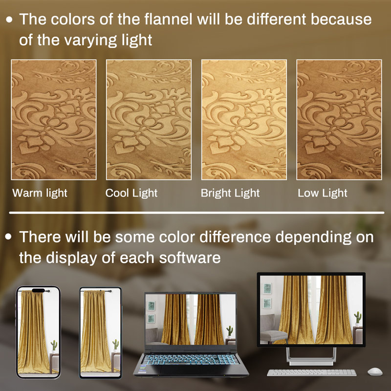 Hemington Blackout Curtain Pair, Gold, 52" W x 96" L