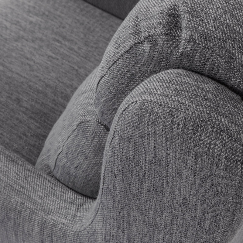 Fauteuil club d'appoint, Tissu gris anthracite