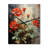 Red Geraniums Scarlet Bloom Patchwork I - Floral Modern Wall Clock-99632572