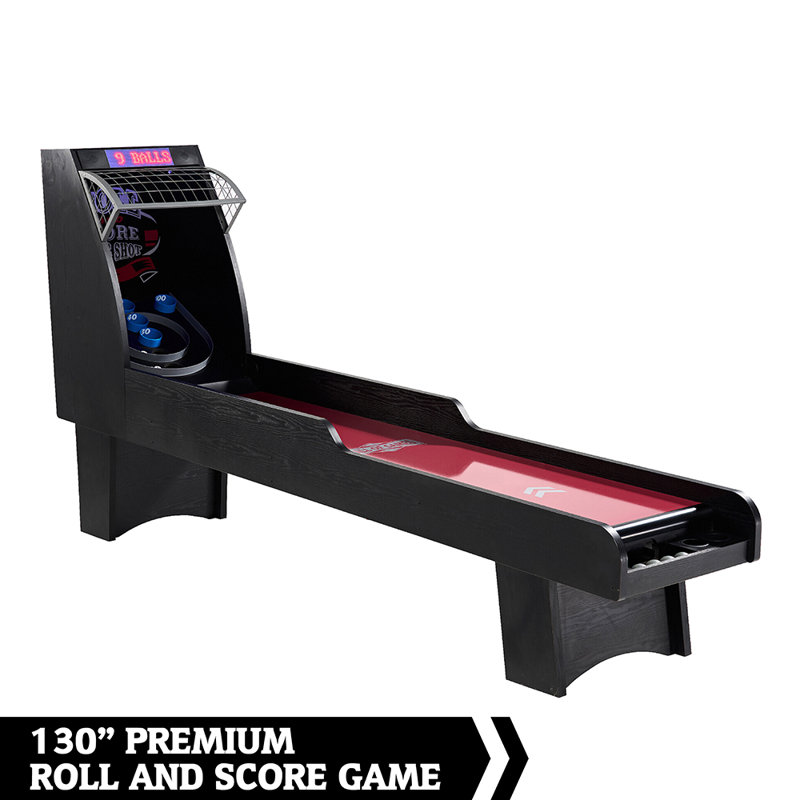 130-Inch Black and Red Wood Roll and Score Arcade Game