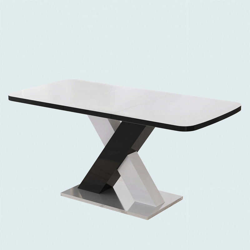 Table de salle à manger Gamiel, Noir / blanc
