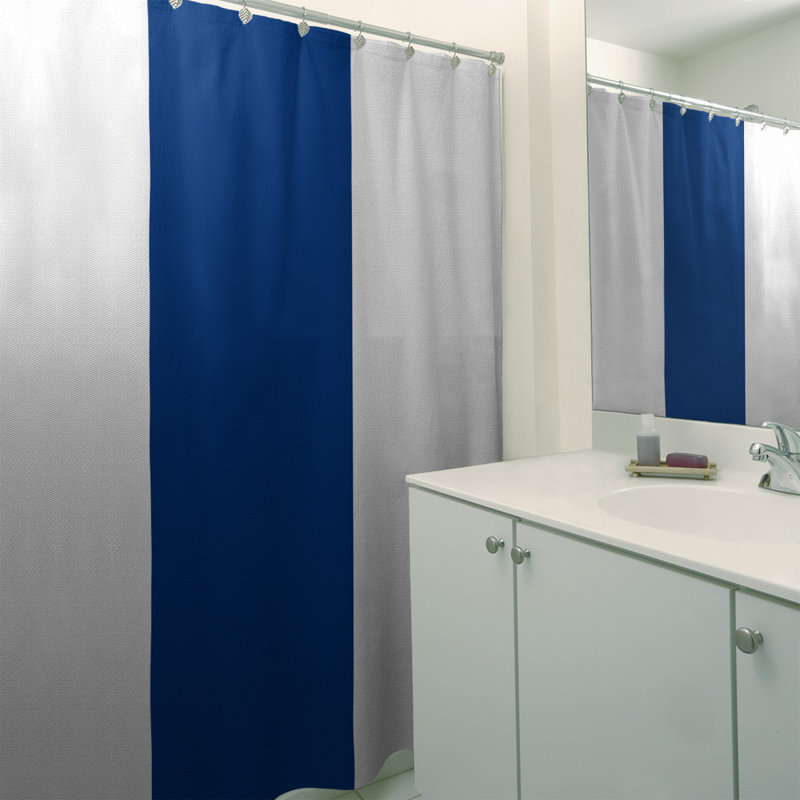 Single Shower Curtain, White/Blue