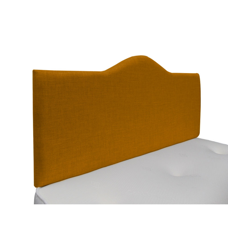 Burbank Upholstered Headboard, Small Single, Plush Velvet, Mustard