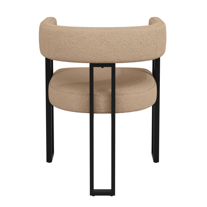 Fabric Upholstered Metal Armchair, 6, Brown