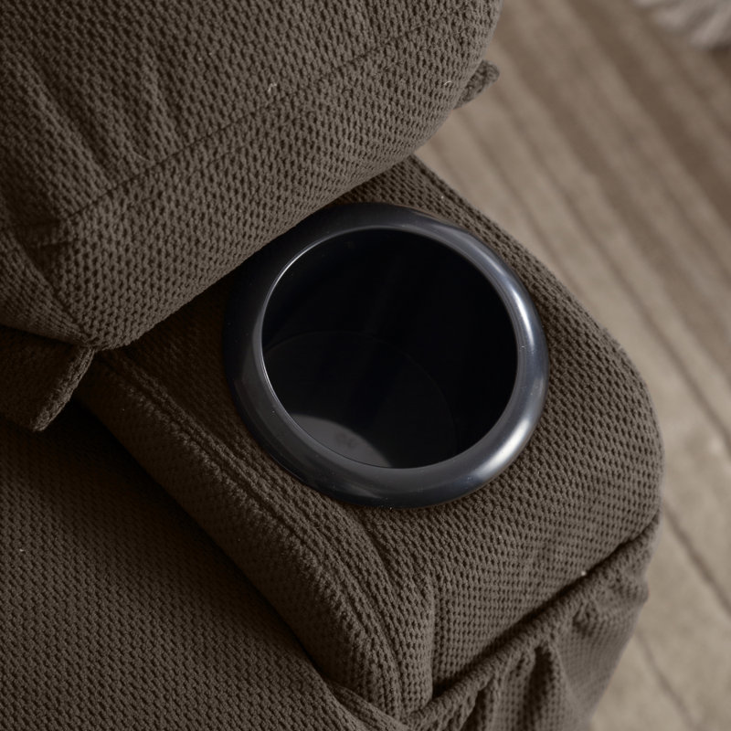 Canapé inclinable et chauffant, avec port USB et 2 porte-gobelets dans les poches latérales, Brun
