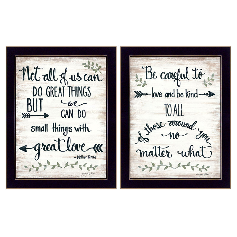 «Great Love», art mural encadré 2 pièces pour salon, maison par Annie Lapoint, Cadre noir