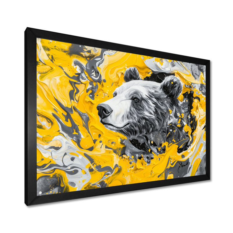 «Modern Bears Den Portrait», reproduction d'art mural, Reproduction encadrée d'une seule photo sans pass, Noir