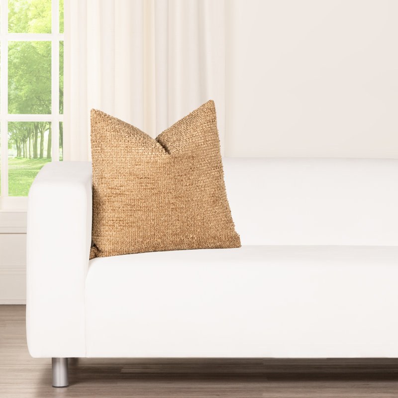 Coussin Cozy, Carré 18 po, Polyester, Brun