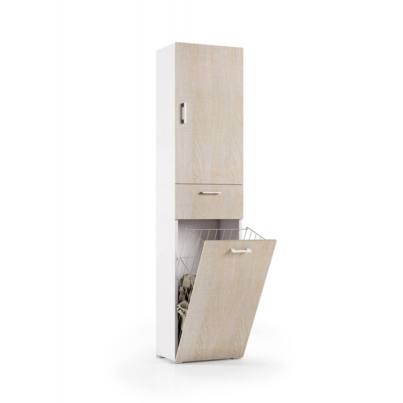 Gurutz Multipurpose Wardrobe Escolzia, Linear Laundry Cabinet With 2 Doors, 45X32H195 Cm, Brown
