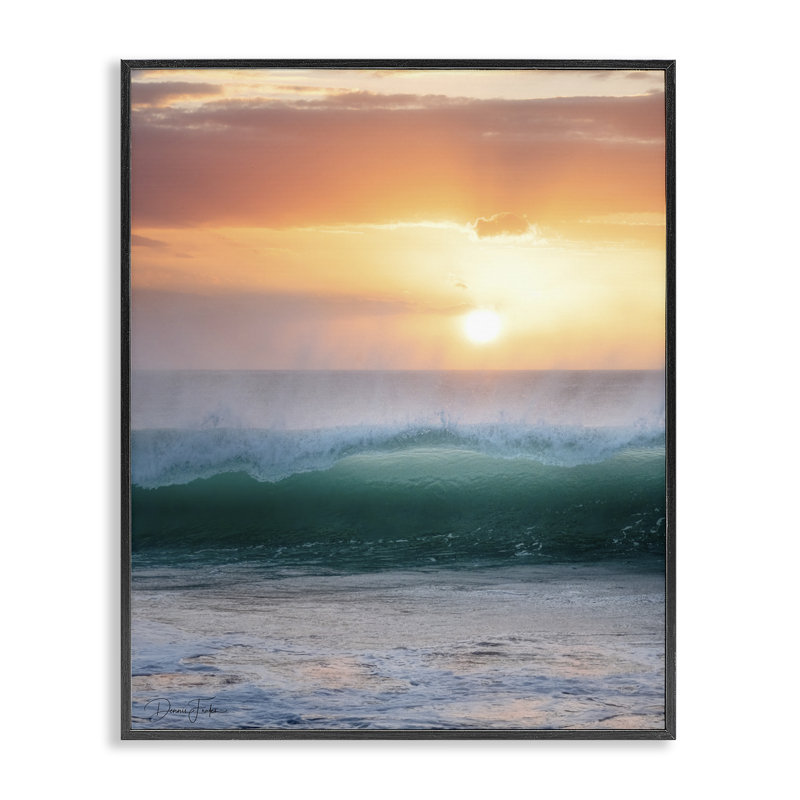 Breaking Sea Wave, estampe numérique encadrée par Dennis Frates, Giclée encadrée noir minuit, H 14 po x l 11 po