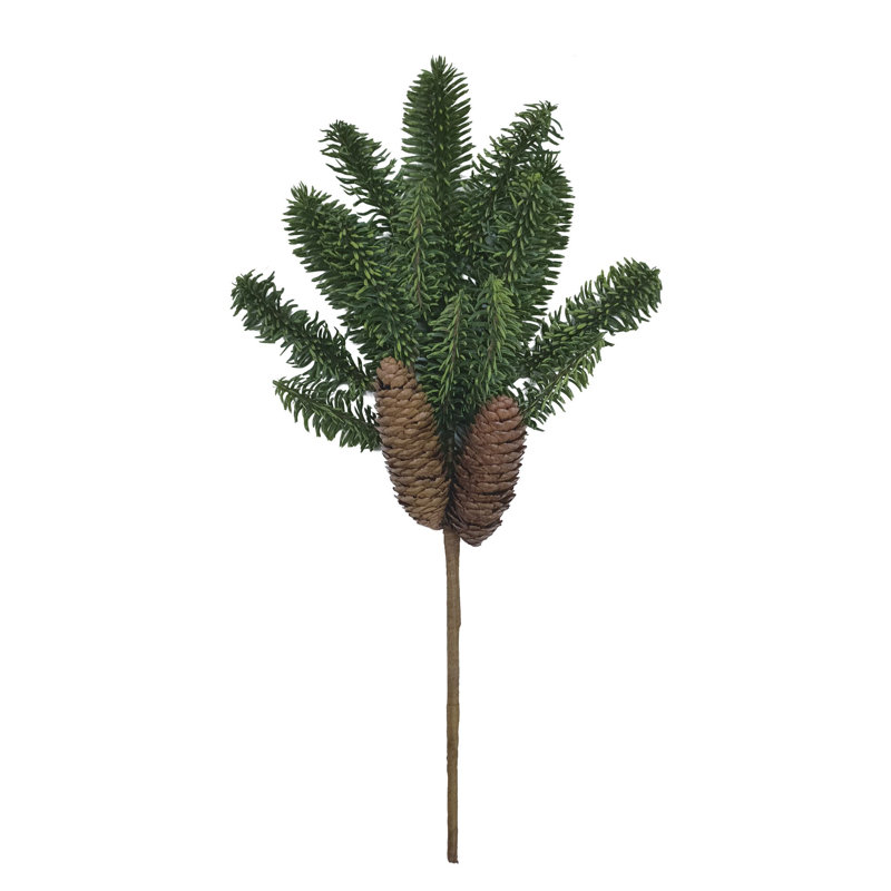 6pc Artificial 18" Soft Pine Cone Bush – Rustic Greenery