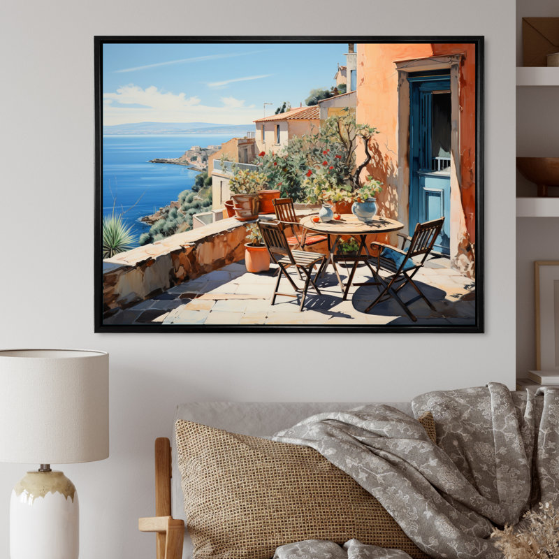 Impression sur toile La Dolce, côte italienne IV - Italie, H 34 po x l 44 po x P 1,5 po, Cadre flottant noir