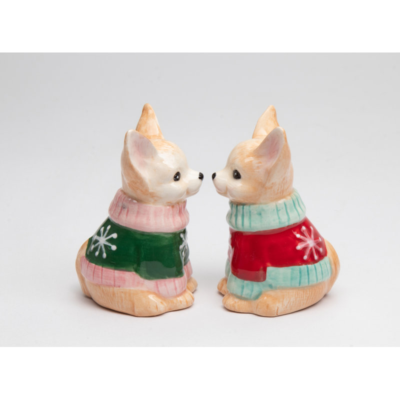 Ensemble de salière et poivrière Christmas Chihuahua