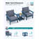 Reata HDPE 2-Person Conversation Set With Double-Tier Side Table and Cusions