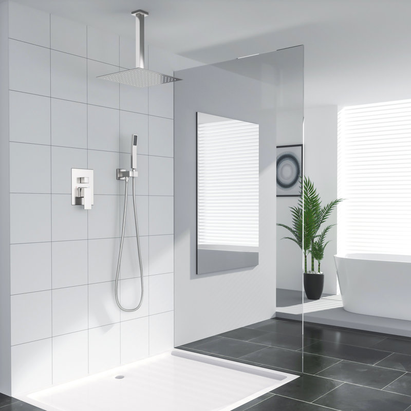 Pomme de douche double multifonction, Nickel brossé