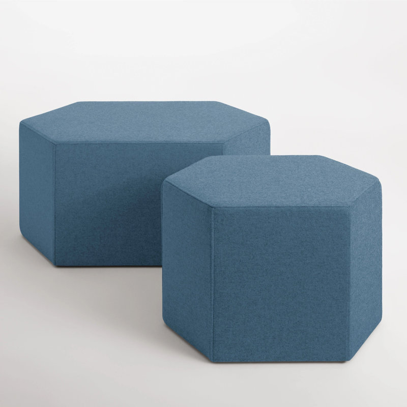 Hecks Hexagon Ottoman, Vesper Marine Blue