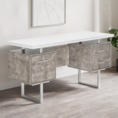 Bureau d'ordinateur 60 pouces avec tiroirs de rangement