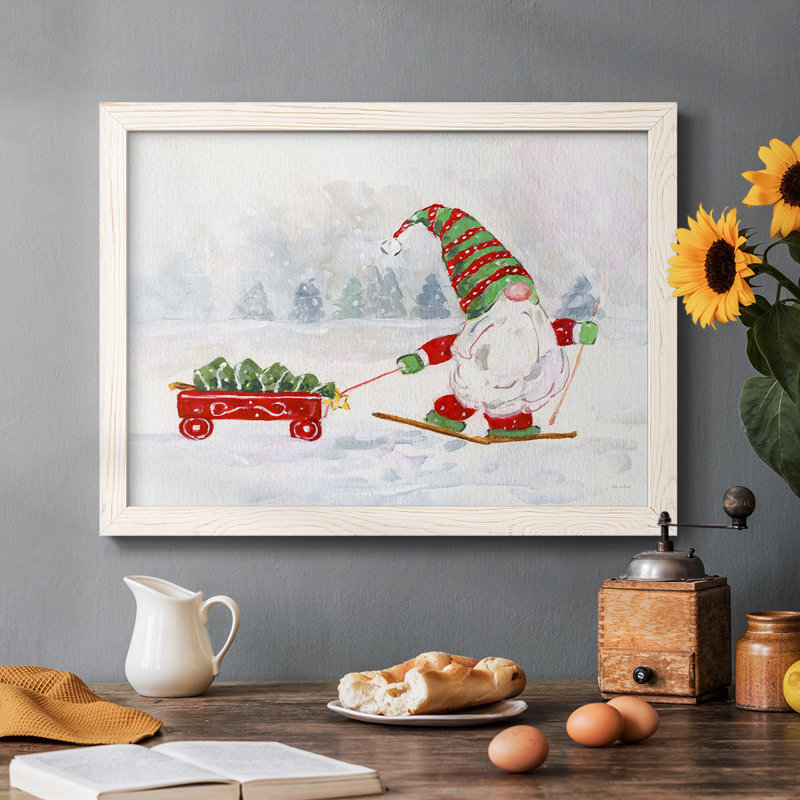 " Winter Gnome I ", White, 26" H x 38" W x 1.5" D