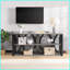 Table basse industrielle noire à 3 niveaux 70,87 pouces - Rangement peu encombrant pour le vestibule et le salon-981237775