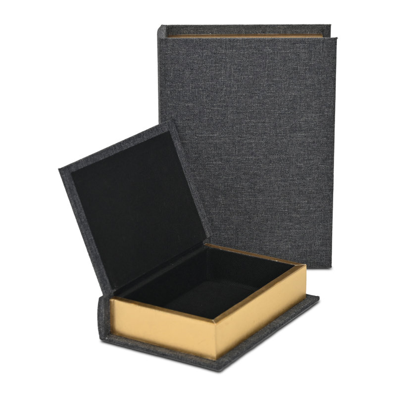 Ensemble de 2 boîtes à livres Aiyanna, Gris foncé