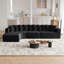 Canapé modulaire moderne en chenille noir, forme de nuage modulaire avec coussins pour la maison