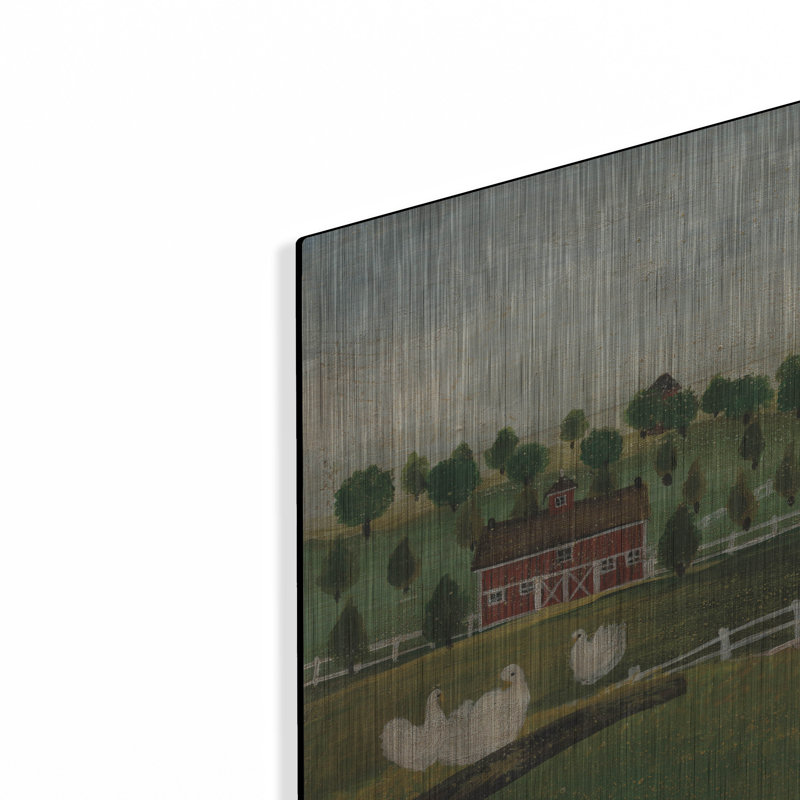 Red Barrel Studio® «A Day At The Farm 1» par David Carter, art mural en métal brun, H 12 po x l 16 po