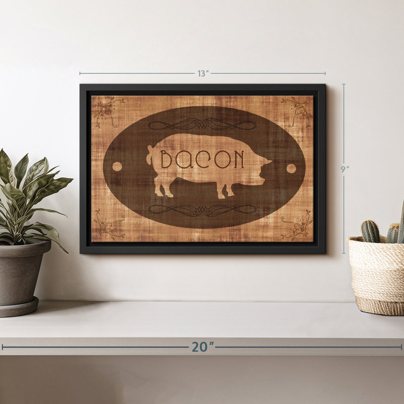 " Bacon Pig Wall Art ", 9" H x 13" W