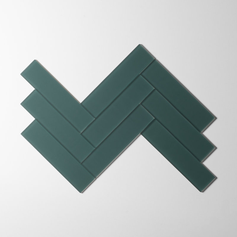 2in.x8in. Glass Subway Tile, Marine Matte