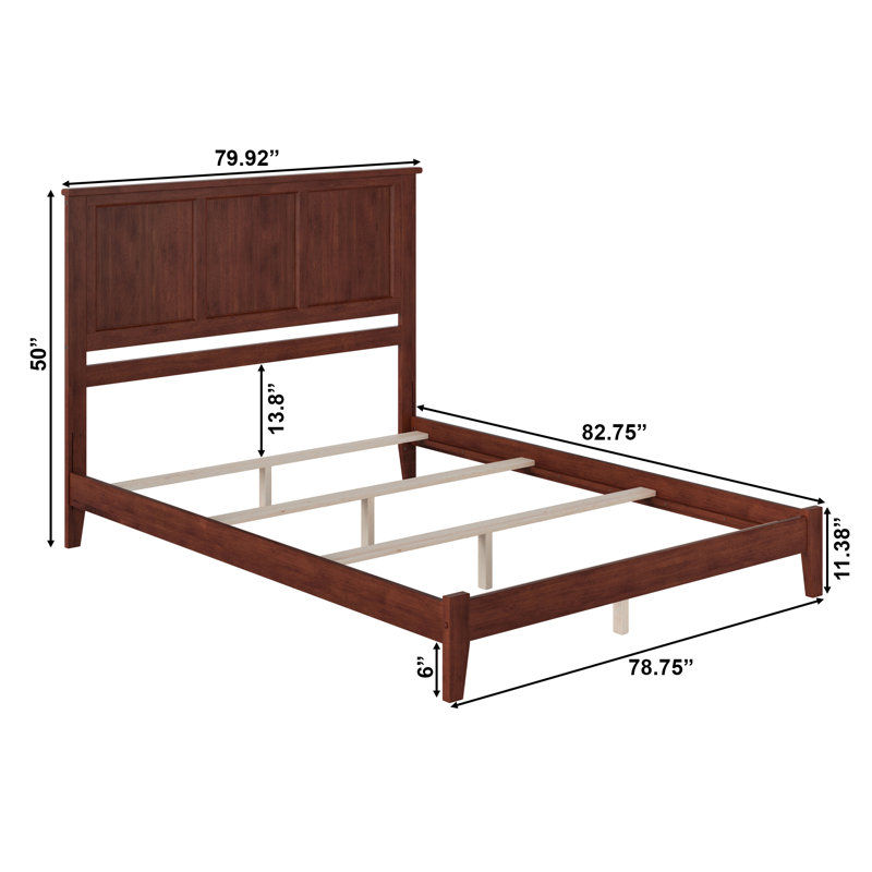 Troutville Solid Wood Standard Bed, King, Walnut
