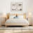Nightstand Set With Storage And Built-In Outlets (Set Of 2), Light Beige