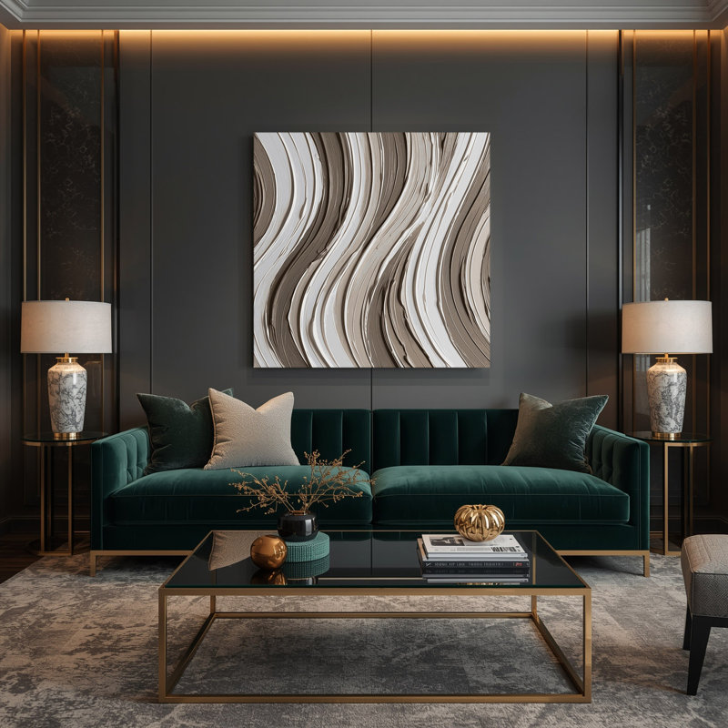 Art mural sur toile DiagonalStripes, H 16 po x l 16 po
