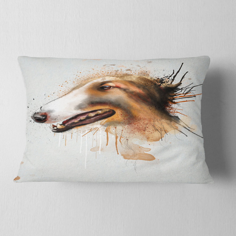 Coussin lombaire en aquarelle animal dog