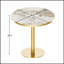 Table de salle à manger ronde ronde avec plateau en faux marbre, assemblage facile et structure en métal robuste pour les espaces compacts-1710135913