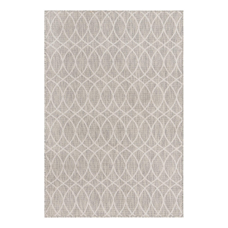 Tapis treillis d'extérieur gris clair, Rectangle 4 pi x 6 pi