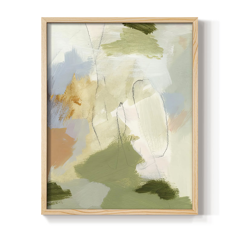 Verdure I Framed Print - Solid Wood, Natural, 15" H x 12" W