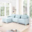 Bleu ciel, chenille, trois sièges, repose-pieds assortis, éponge haute résilience, siège simple au design élégant et élégant-988347537